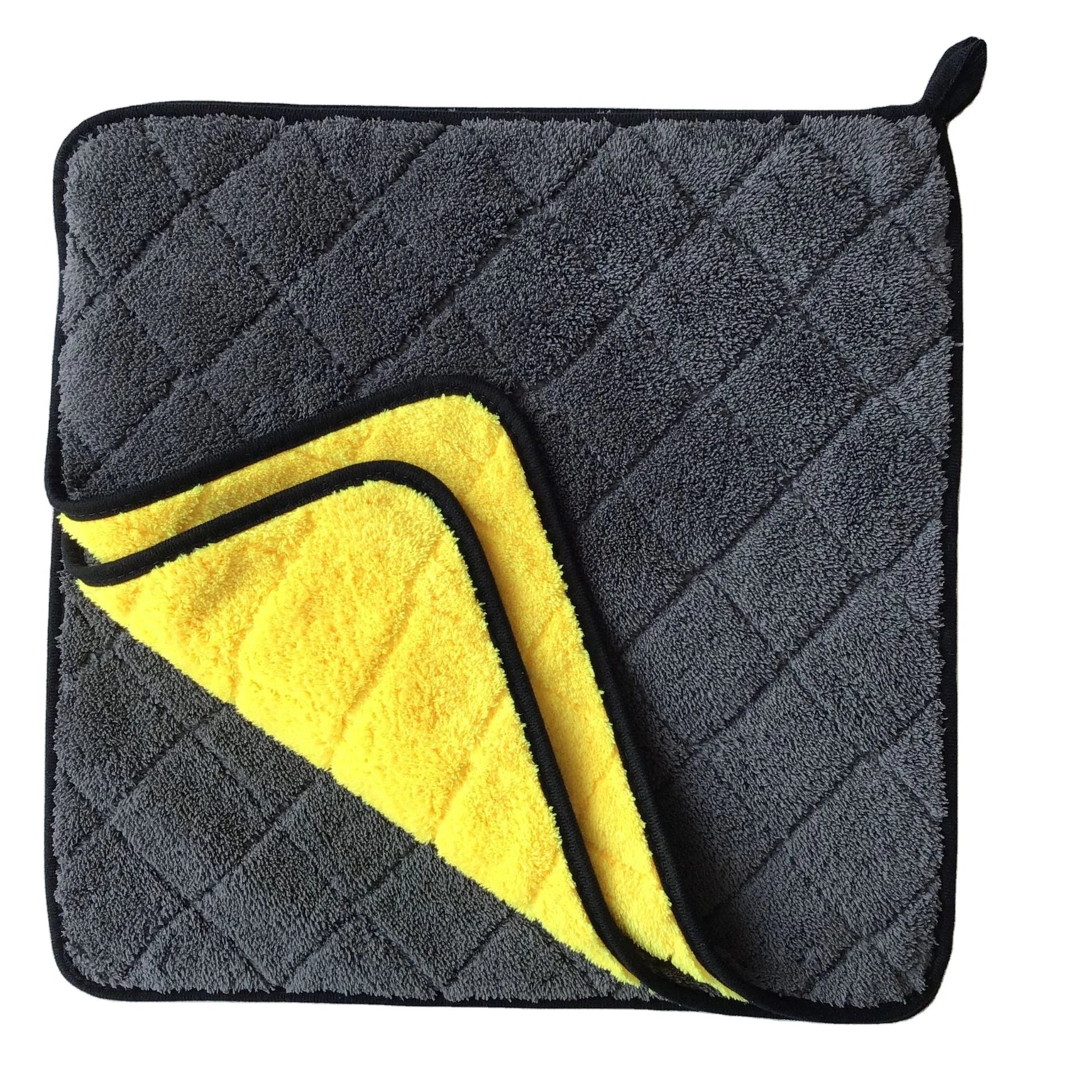 Wholesale Quilted Diamond Block Coral Fleece Micro Fiber Car Cleaning Towel Plush Microfiber Quilting Car Wash Towel 800gsm