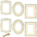 12x16cm Unfinished Blank Mini Wood Frame Cutout Wooden Picture Frames with String for Crafts Diy Photo Home Wall Decor