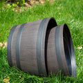 High Quality Indoor/Outdoor Garden Balcony Whiskey Barrel Design Plant Flower Pots P82 with Drainage Holes for Home Nursery