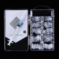 100 Pcs/Box New Nail Design Inject False Nails&1Pc Syringe#C Water Injection Artificial Hollow Nail