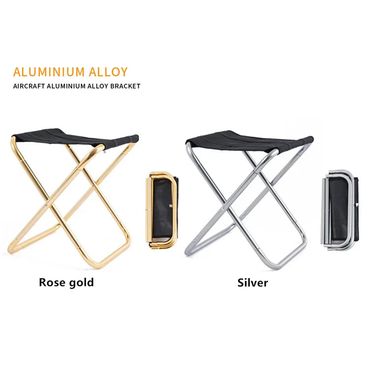 WOQI  Mini Portable Folding Stool Ultra Light Portable Outdoor Folding Chair Storage Bag for BBQ