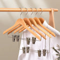 Factory Sale Luxury Custom Cedar Wood Clip Hanger Non-Slip Notched Closet Suit Hanger  Wardrobe Coat Suit Shirt Wood Hangers
