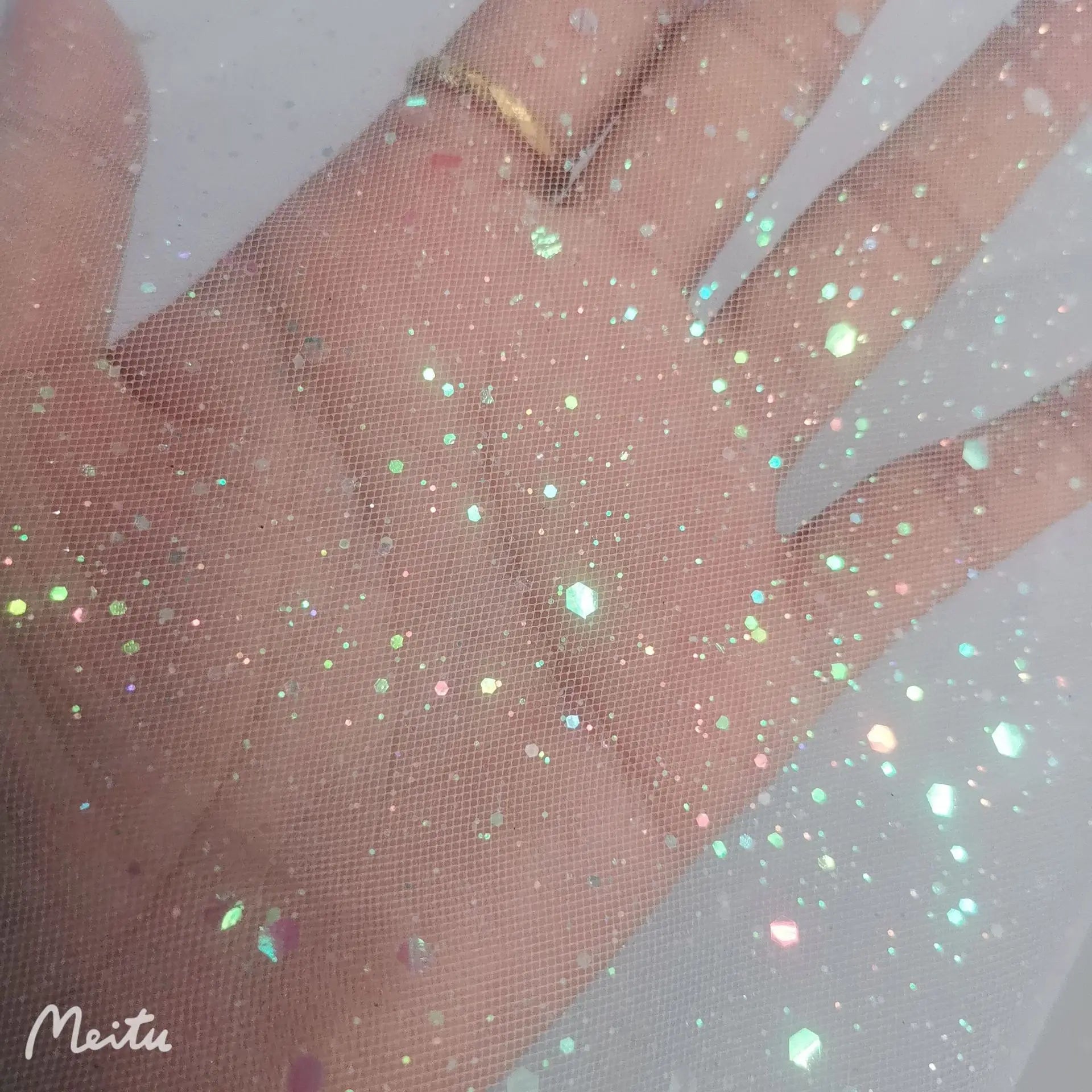 Ready-made Wholesale rainbow Sequins Glitter Dust Tulle Can Be Used for Wedding Dresses and DIY Decorations