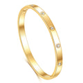 2024 Wholesale Friendship Bracelet Love Bangle Cubic Zirconia Stones Stainless Steel Hinged Jewelry with Crystal Bracelet
