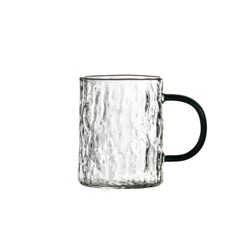 Fancy Hammer Pattern Office Use Caffeine Tea Borosilicate Glass Coffee Cup