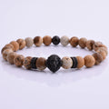 Best Selling New Fashion Lion Head Animal Bracelet Stainless Steel Nature Stone Picture Bead for Wedding or Gift