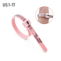 Reusable Ring Sizer Measuring Set 1-17 USA Finger Size Gauge Jewelry Sizing Tool for Rings