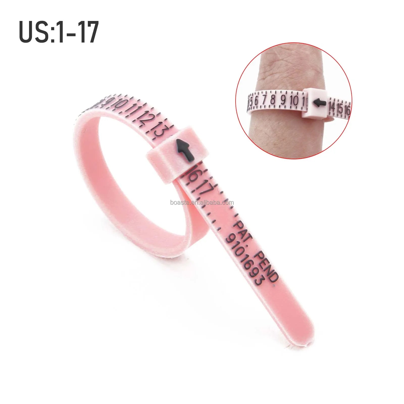 Reusable Ring Sizer Measuring Set 1-17 USA Finger Size Gauge Jewelry Sizing Tool for Rings