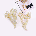 Korean Women Metal Bowknot Hair Clip Claw Vintage Large Shark Clips Rhinestone Pearl Alloy Claw Hair Clips