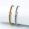Black Color Round Moisssanite Tennis Bracelet 925 Silver