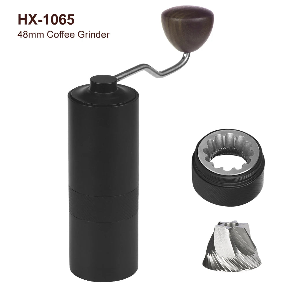 48mm Stainless Steel Conical Burr Adjustable Manual Coffee Grinder 35g Large Hand Coffee Grinder Manual Free Custom Logo