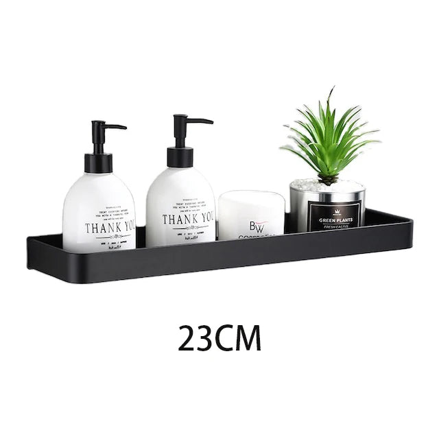 Factory Selling Bathroom Wall Mounted Organizer Holder Rustproof Black Shower Shelf 23CM