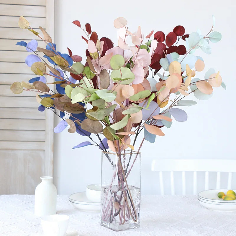 Artificial Leaves Eucalyptus for Decor Silk Artificial Plant Apple Leaves for Wedding Single Artificial Eucalyptus for Home