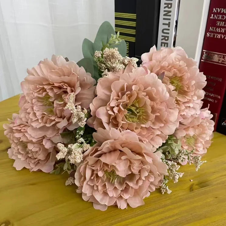 DKB Flower High Quality Hydrangea Rose Artificial Flower Bouquet for Home Decor and Arrangement