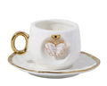 Creative Luxury Handmade Porcelain Espresso Coffee Cup and Saucer Set for Giveaways Ceramic Turkish Cup Saucer Collection
