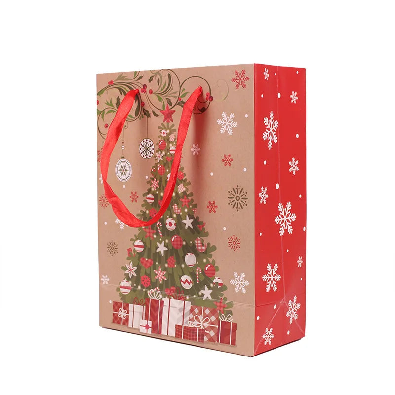 Customized Recyclable Handmade Kraft Paper Bags for Candle Craft Packaging Custom Logo Portable Creative Christmas Gift