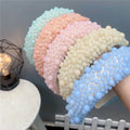 2023 Baroque Padded Rainbow Pearl Hairband Women Solid Color Handmade Hair Band Ladies Pearl Headbands