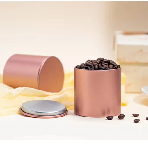 Custom Empty Small Round Herb Tin Canister Metal Coffee and Tea Box for Food for Storage and Organization