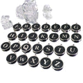 Stainless Steel Charms Drip Oil Metal Black Letter Beads Bracelet Necklace Pendants Charm Pendant for Jewelry Making