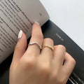 Isunni Simple Irregular S925 Sterling Silver Gold Plated Size Adjustable Wave Finger Ring for Woman
