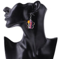 Cartoon Hip Hop Geometric Resin Dangle Earrings Rhombus Star Acrylic Drop Earrings Clear Laser Iridescent Coral Flower Blue
