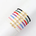 Wholesale Handmade Adjustable Rope Braided Bracelet Couple Crystal A-Z Initial Letter Friendship Bracelet for Women Gift