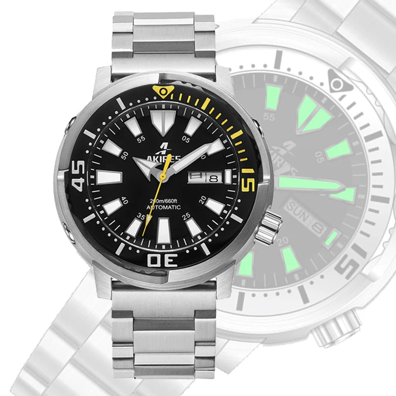 Luxury Luminous Hand Dive Watches Stainless Steel Sapphire Glass Automatic Mechanical Movement Diving Watches