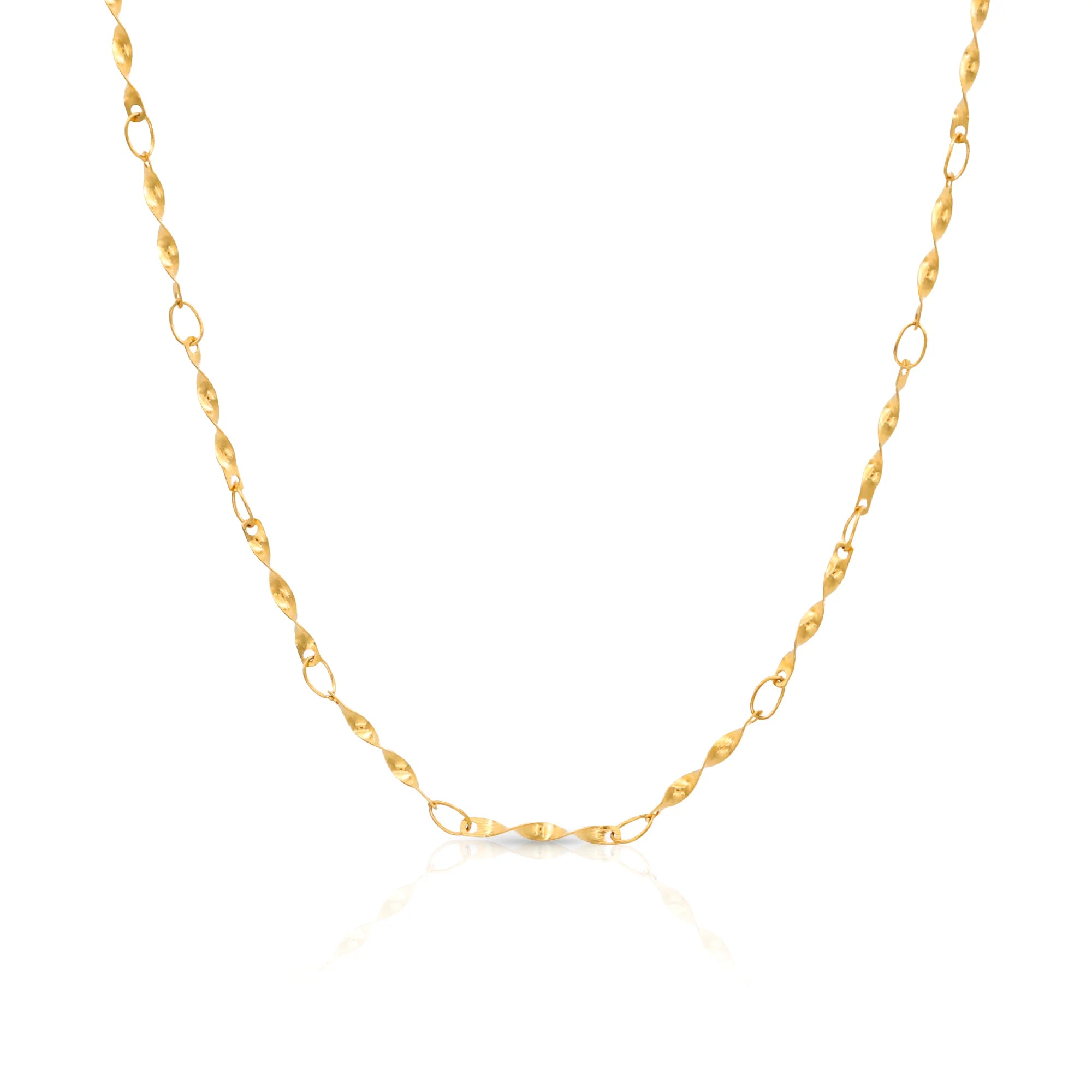 Chris April in Stock 316L Stainless Steel PVD Plated Minimalist Thin Choker Wave Chain Necklace