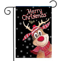 Promotional Product Cute Fawn Merry Christmas Garden Banderas 30x45cm Linen Outdoor Party Decoration Custom Garden Flags