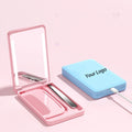 Zonyin Folding Mirror and Comb Pocket Mirror Portable LED Light Makeup Vanity Mirror for Women Girl Backpack Travel Makeup Tools
