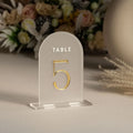 Gold Frosted Arch Acrylic Table Numbers Sign for Wedding Signage Name Place Card
