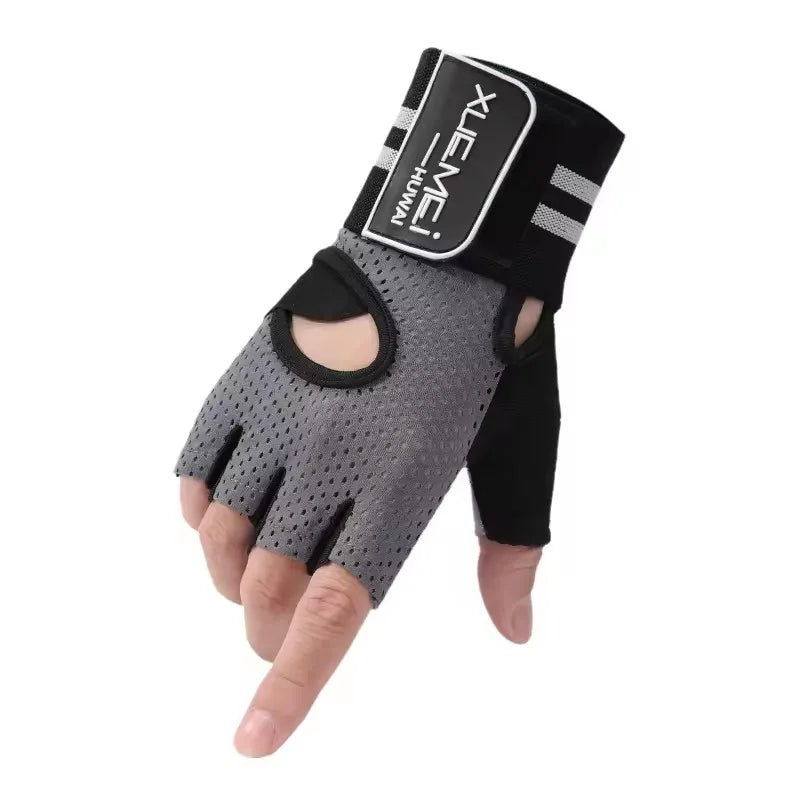 Hot Selling Exercise Training Custom Wrist Support Women Men Bodybuilding Fingerless Gym Gloves