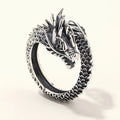SC Hot Sale Wholesale Goth Dragon Rings Retro Open Animal Rings Hip Hop Silver Plated Dragon Ring for Women Men