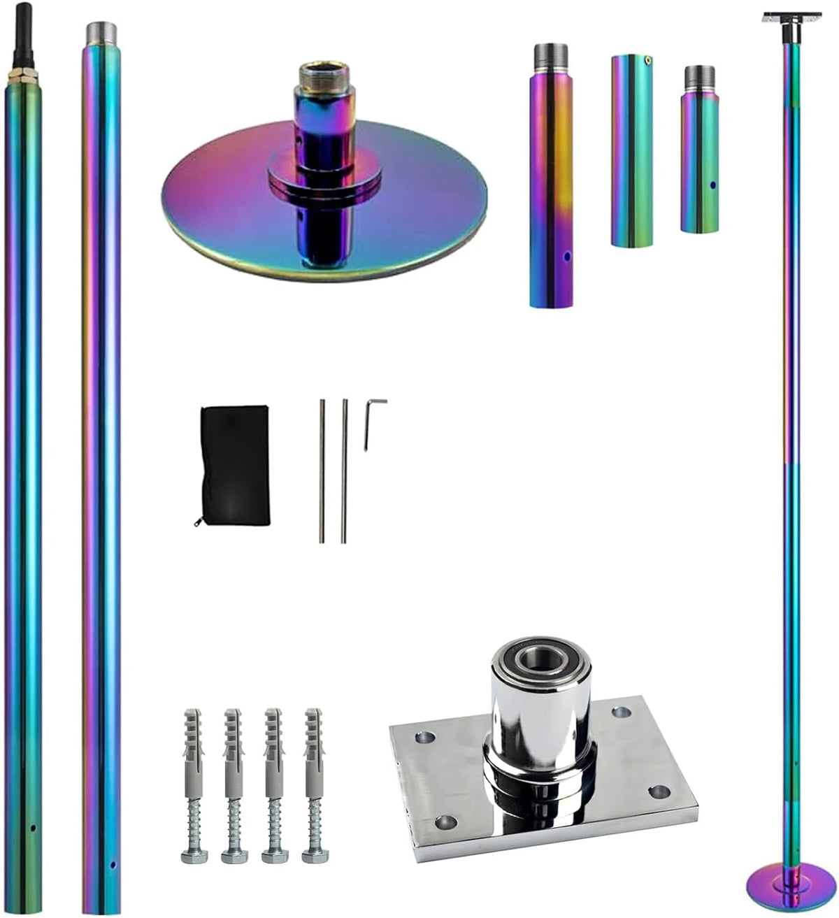 Sturdy Durable Dance Pole Set for Home Gym or Studio Stainless Steel 45mm Pole for Full-Body Fitness Workouts for Pole Dancing