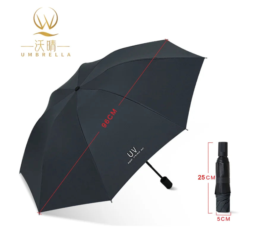 Modern 3-Folding Manual Open Close Rain Umbrella Mini Pongee Tropical Minimalist for Business Gifts Travel Umbrella