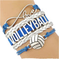 Manufacturer's Multi-Layer Leather Bracelet with Volleyball Charm Fashionable Charm Bracelets