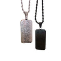 Wholesale New Hip Pop Stainless Steel Muslim Necklaces Retro Patterns Rectangular Pendant Islamic Necklace
