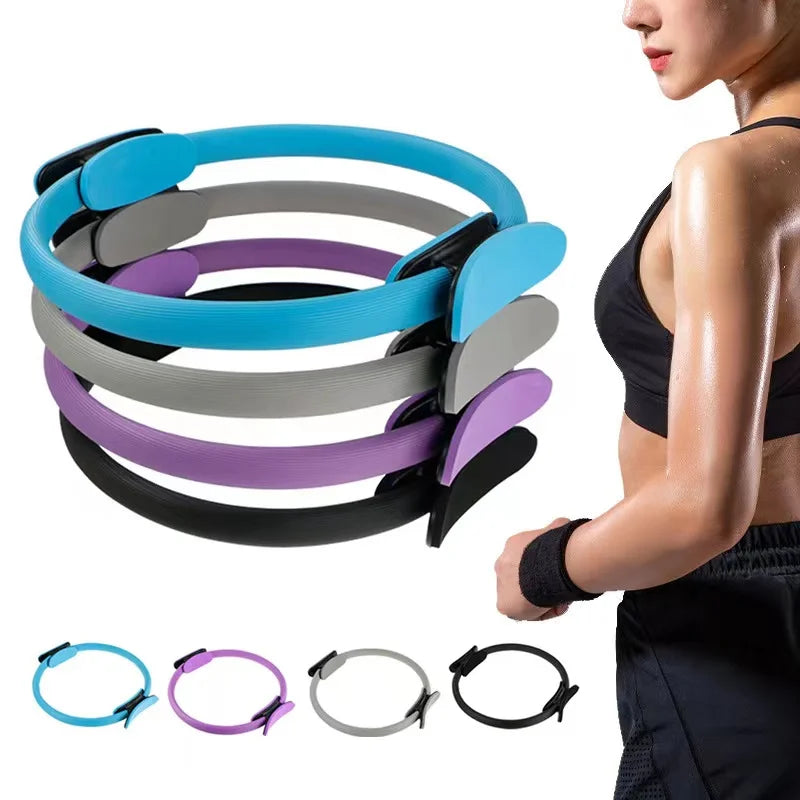 CW PLSR001 Custom Color Yoga Accessories Dual Handle Exerciser Magic Circle Yoga Pilates Ring Circle
