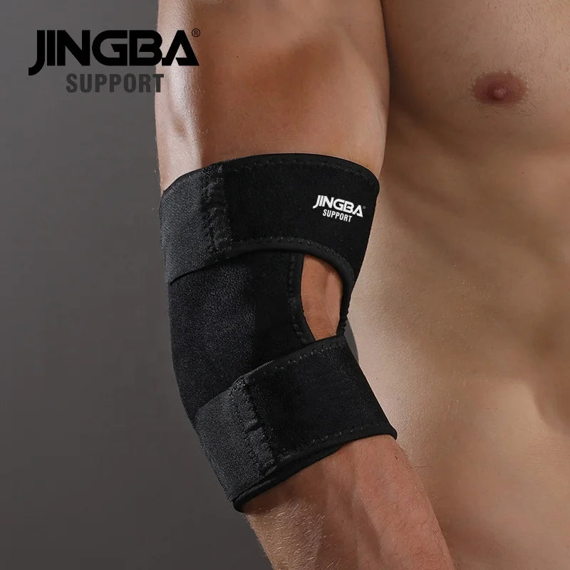 JINGBA Custom Logo Manufacturer Adjustable Elbow Support Sleeve Brace Neoprene Wrap for Tennis Elbow Golfer's Elbow Women Men