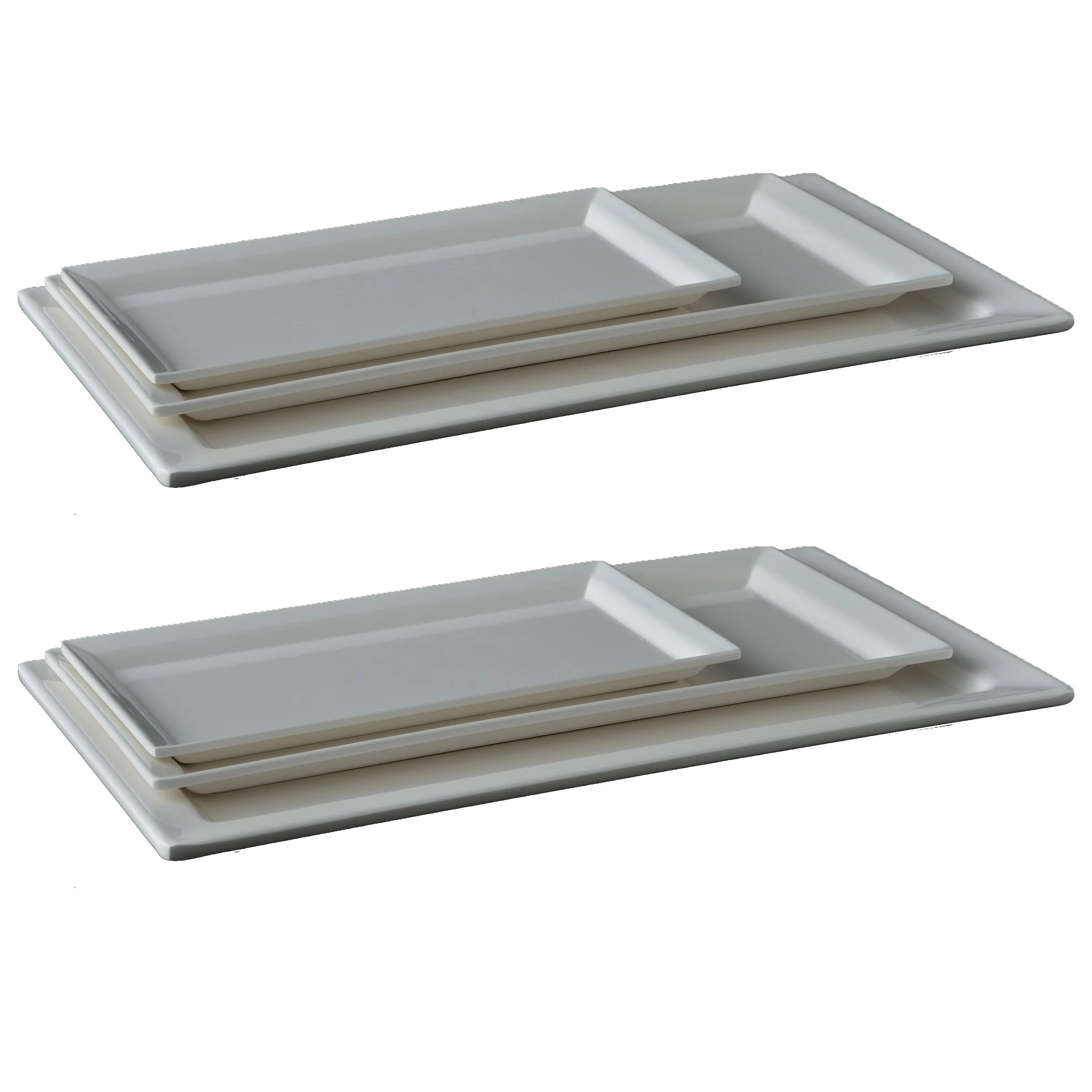 Hot Sale Hotel Restaurant White Melamine Rectangle Plates Sushi Plate for Wholesale