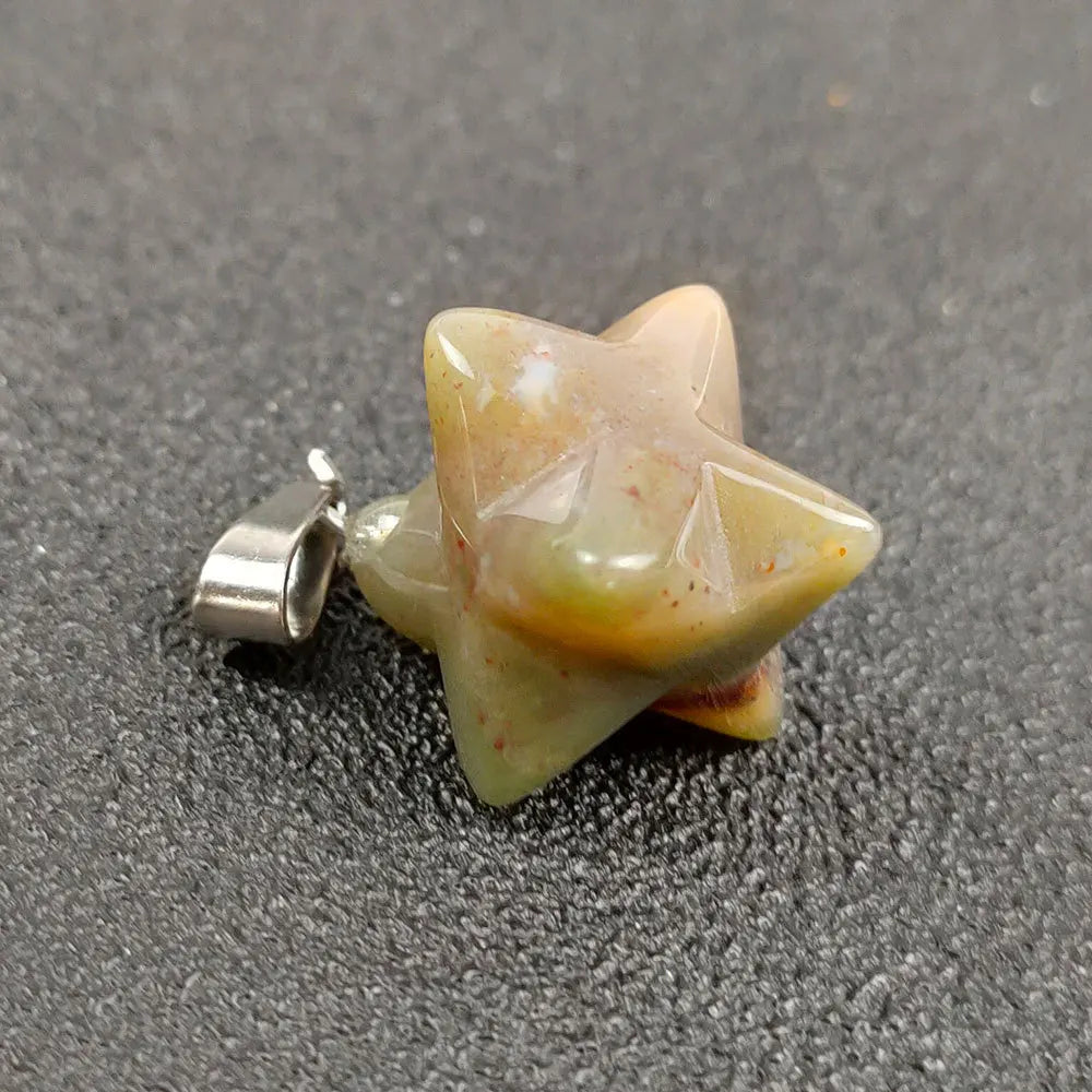 Crafts 2026 Top Quality New Agate Crystal David Star Merkabar Pendulum Necklace for Selling Gift