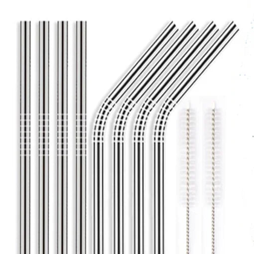 Reusable Eco-Friendly Modern Stainless Steel Drinking Straws for Bar Accessories and Travel Use