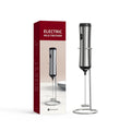Portable Stainless Steel Milk Frother Handheld Milk Frother Automatic Mixer Rechargeable Coffee Frother