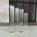 Factory Wholesale Ribbed Glass Sleeve Wedding Decoration Pillar Holder Candle Cover