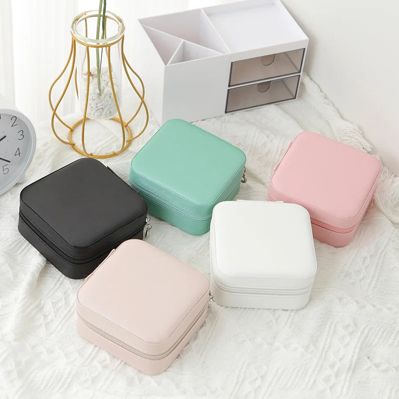 Wholesale Custom Small Leather Travel Jewlery Box Storage Box for Rings Earrings