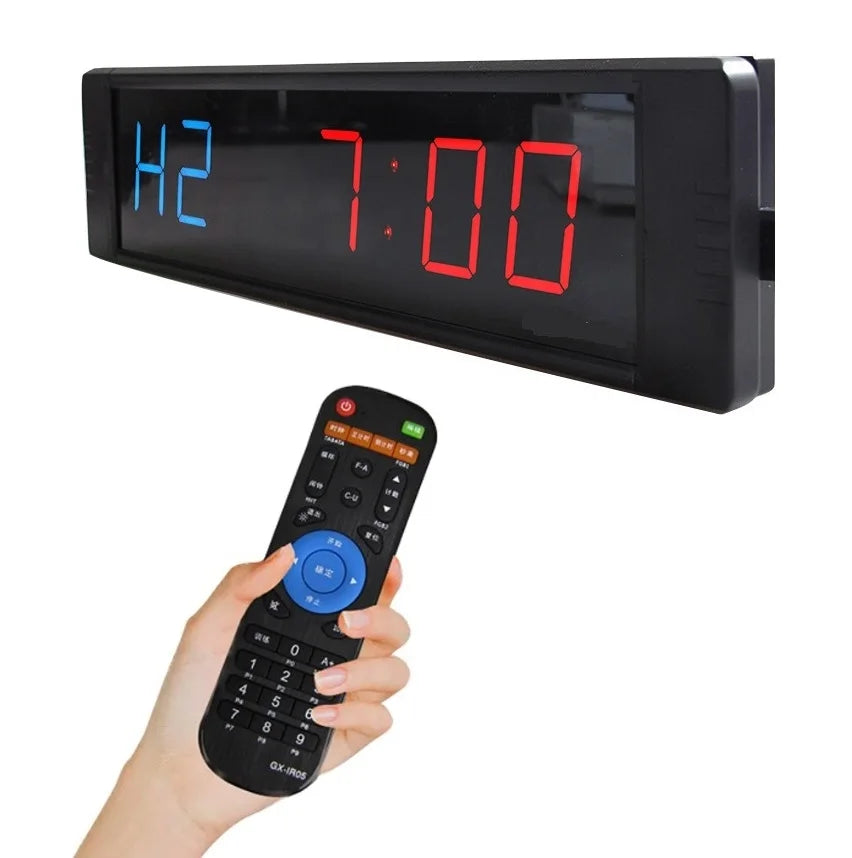 Wireless Remote Control Digital Countdown Countup Stopwatch Clock Multi-Modes LED Interval Fitness Gym Timer