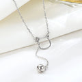 925 Sterling Silver Bell Cat Pendant Necklace Women Fashion Tassel Pendant Clavicle Chain Necklace
