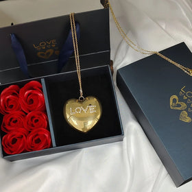 MARONEW Fashion Jewelry Custom Heart love AMORE VITAMIA TI AMO with Box 18K Gold Plated Stainless Steel Chain Necklaces Women
