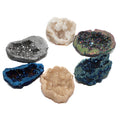 Natural Electroplated Hollow Agate Crystal Geode Mineral Specimen 3-5cm Agate Geode Druzy Cluster Decorative Gift
