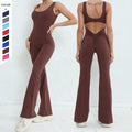 New High Elasticity Hollowing Out Beautiful Back Micro La Yoga Clothing Honey Peach Hip Lifting Yoga Fitness Jumpsuit